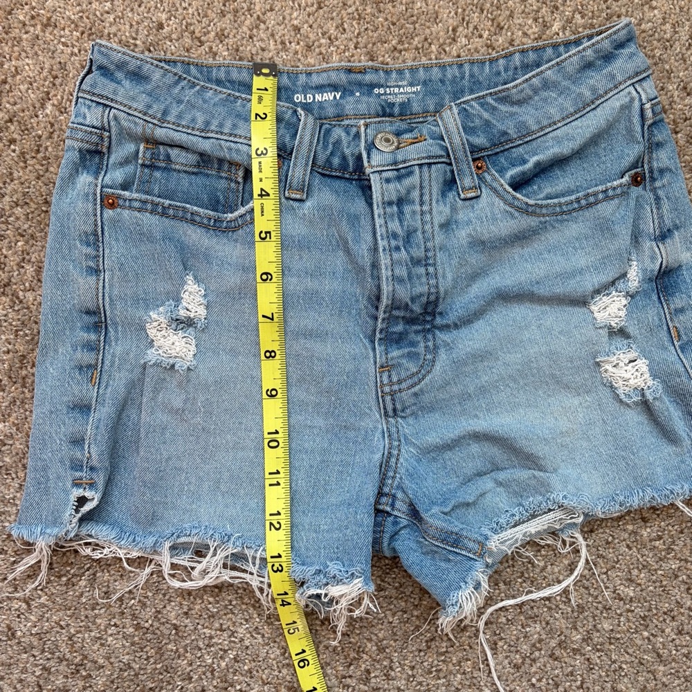 Old Navy Light Blue Distressed Jean Shorts - Picture 5 of 6